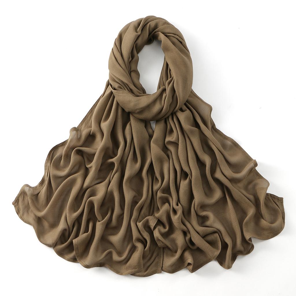 Muslim Modal Hijab Cotton Rayon Scarf for Women Double Stitching Wide Edge Rayon Shawl Islamic Thin Soft Viscose Turban Headband