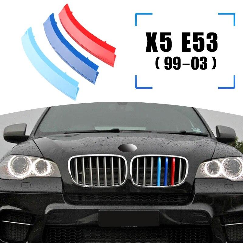3 шт. накладки на переднюю решетку автомобиля для BMW E53 1999-2007 X5 series M Performance M наклейки Sport M Стайлинг