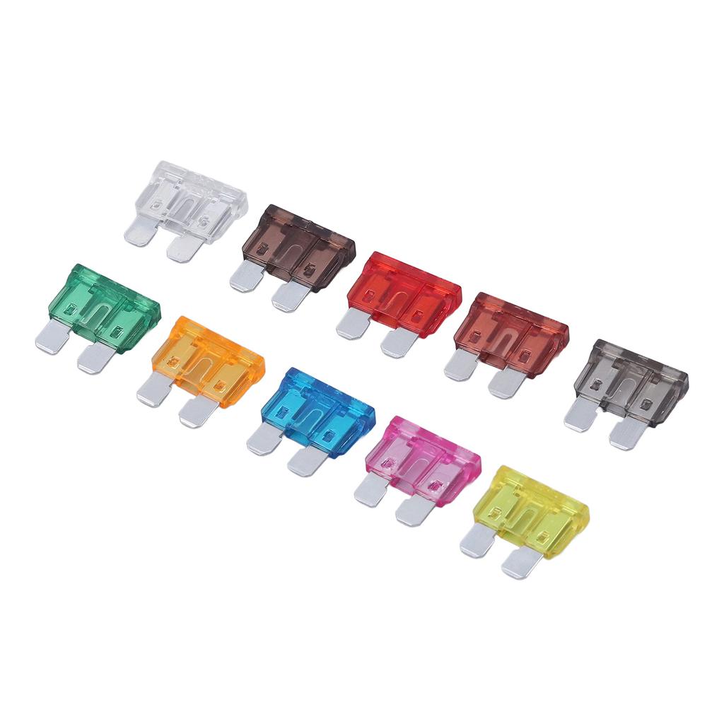 Комплект из 100 плоских предохранителей 2A 3A 5A 7.5A 10A 15A 20A 25A 30A 35A Стандартный набор предохранителей для защиты автомобиля в автофургоне