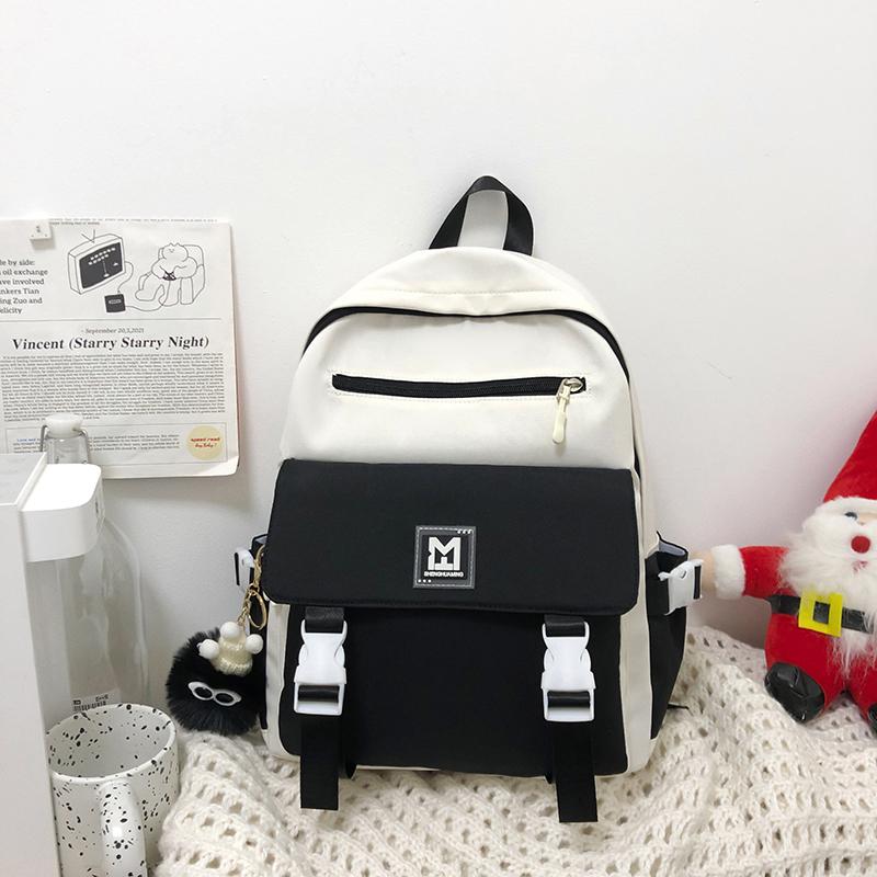 Большая вместимость, легкий школьный рюкзак для средней школы, женский, контрастный цвет