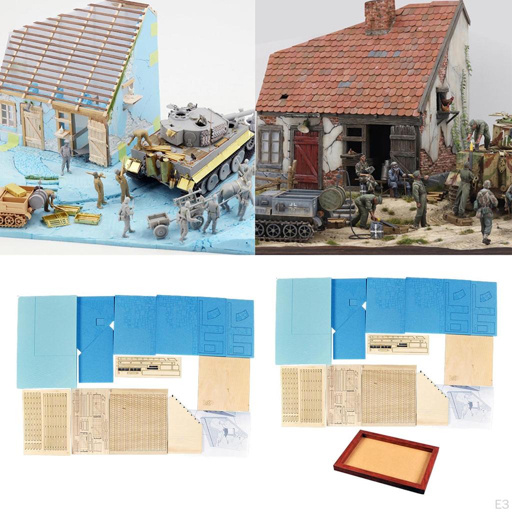 Наборы для сборки европейских домов 1/35, 3D-пазлы, нераскрашенная архитектура, сборные поделки