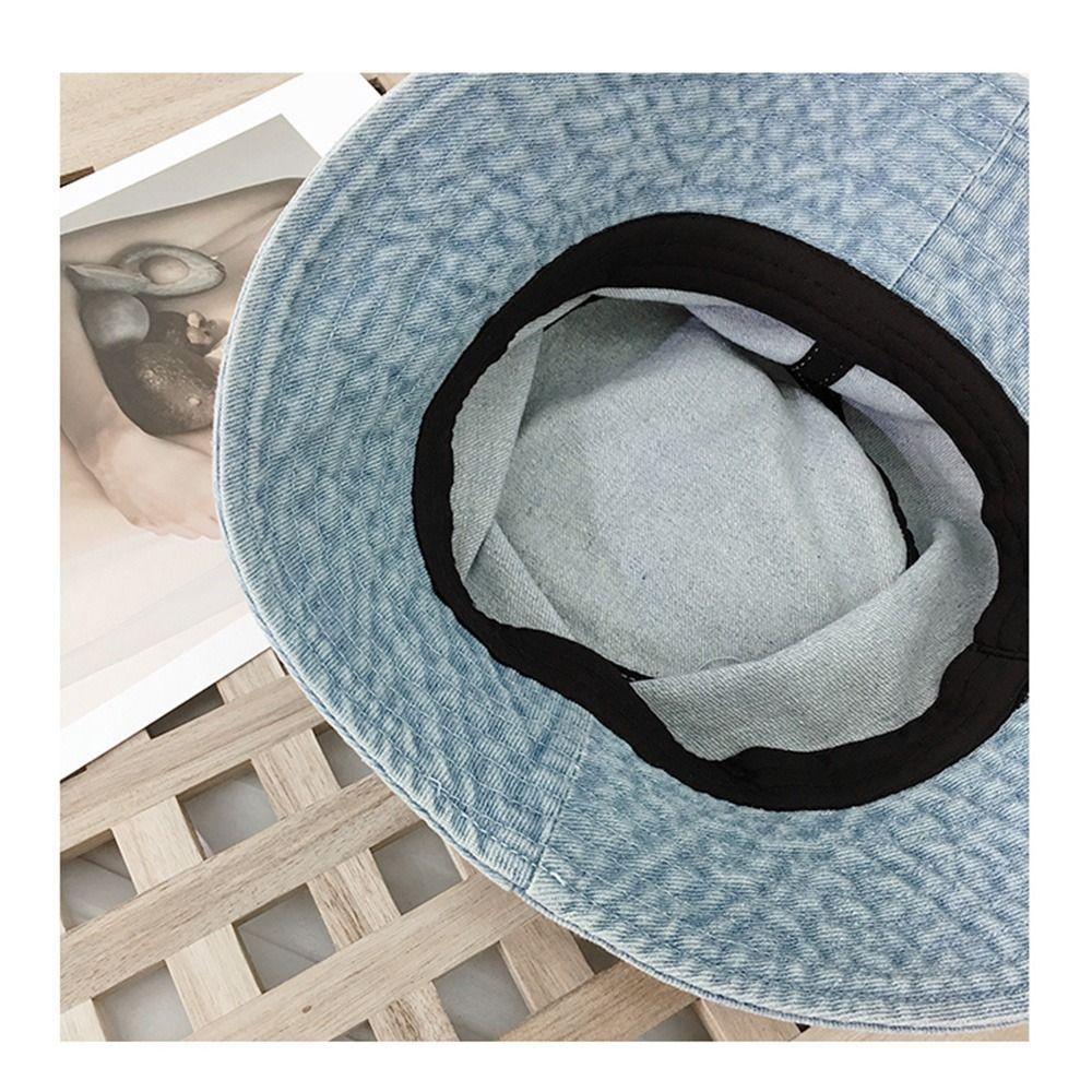 Denim Fabric Beach Cap Women Men Suede Panama Hat Fisherman Hat Sunbonnet Cotton Bucket Hats