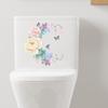 Водонепроницаемая наклейка с цветочным рисунком бабочки для стены, крышка для унитаза, ванная комната, декоративная наклейка, декор для гостиной, спальни