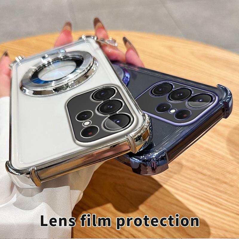 Airbag Shockproof Magnetic Stand Case for Samsung S24 S23 S22 S21 Ultra Plus S23FE A52 A14 A34 A54 A15 A55 iPhone 15 14 13 12 11 Pro Max 15 14 Plus