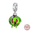 Серебро 925 пробы Зеленая серия Четырехлистный клевер Удачная бабочка Подвеска Подходит для браслета с диаметром отверстия 4 мм Шармы Бусины DIY Ювелирные изделия