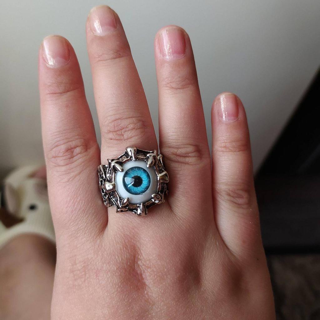 Мужские ювелирные изделия в стиле стимпанк из нержавеющей стали, готические байкерские когти, крутой байкерский череп, яркое кольцо для глаз, винтажные кольца в стиле панк, дьявольский глаз, глазные яблоки
