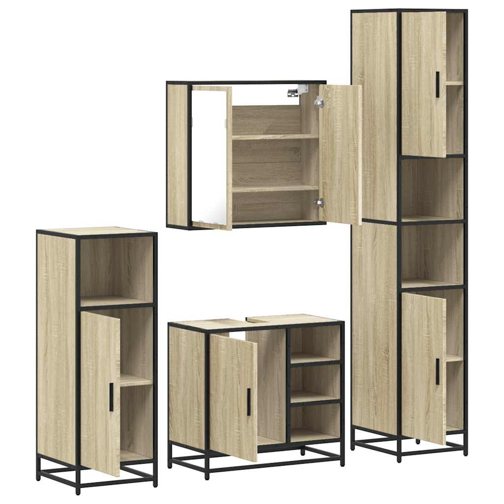 4 piece bathroom furniture set in Sonoma oak particleboard