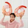 1pc 40cm Creative Plush Peeled Prawns Stuffed Animals Plush Toys U Neckpillow Shrimp Cushion Pillow Kids Toys Birthday Gift