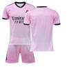 Розовая commemorative футболка Real Madrid 2022-23 с двойным брендингом #9 Бензема #7 Азар #10 #20 Футбольные майки