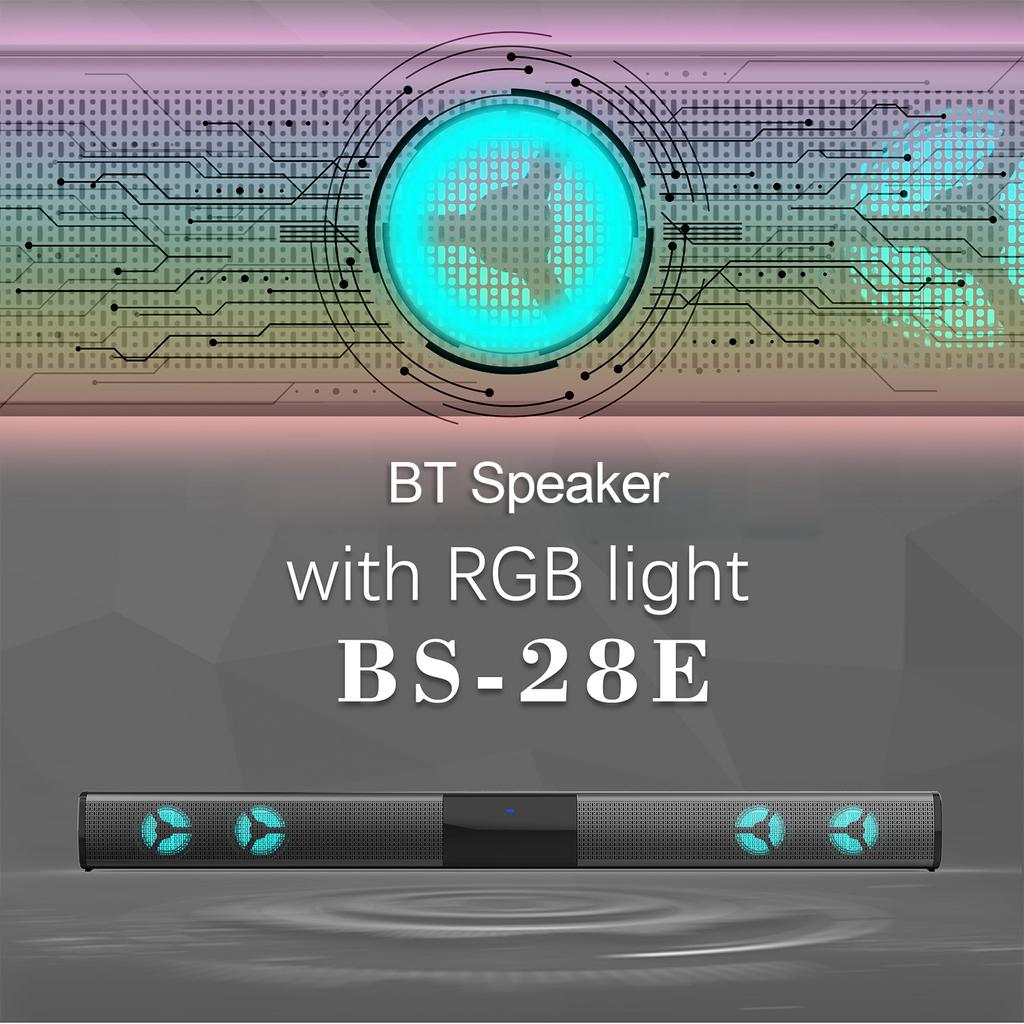 BS-28E Саундбар RGB с рассеянным освещением Аудио BT Динамик Домашний кинотеатр Эхо Настенный динамик Красочный RGB