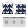 Blue White Navy Blue Hearts Pillowcase Polyester Linen Velvet Pattern Zip Decor Pillow Case Car Cushion Cover 18"