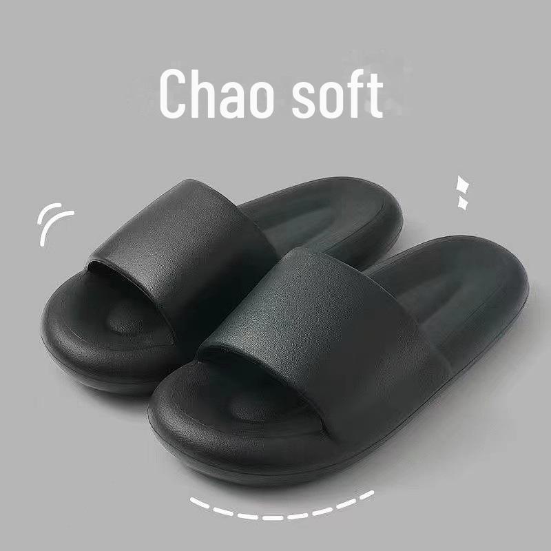 Женские нескользящие тапочки с открытым носком на толстой подошве - летние сандалии для дома и улицы