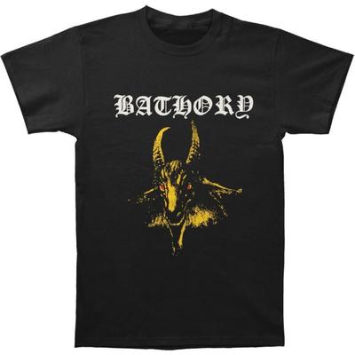 Футболка Bathory Желтый Козел Бафомет - Черная (большой)
