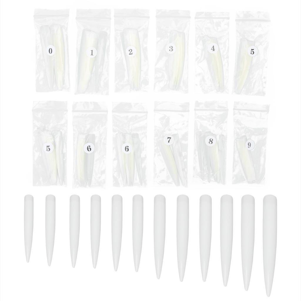 120 шт. Очень длинные типсы для ногтей, полное покрытие, стилет, искусственные ногти для нейл-арта, сделай сам, салон, натуральный цвет