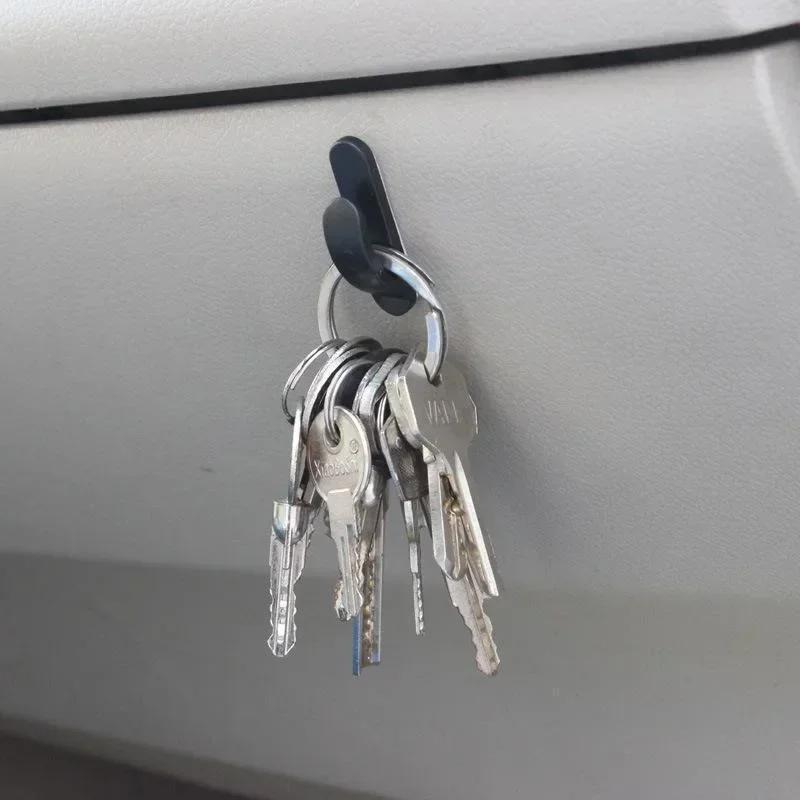 2PCS Convenient Black Auto Car Truck Self Adhesive Hook Hanger Bag Purse Organizer Holder