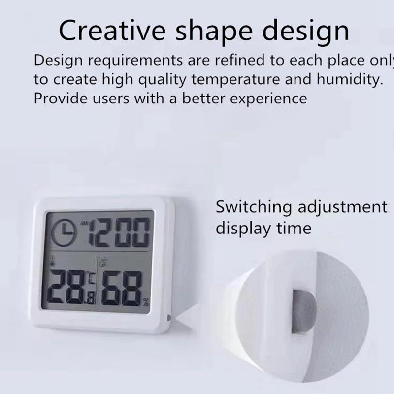 Upgrade Xiaomi Youpin Digital LCD Indoor Convenient Temperature Sensor Humidity Meter Clock Thermometer Hygrometer Gauge