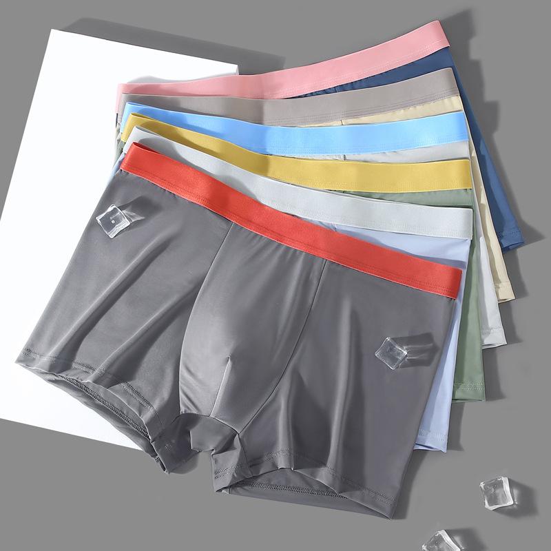 6 шт. мужского нижнего белья, мужские бесшовные боксеры Ice Silk, антибактериальные и дышащие, трусы-боксеры для подростков, короткие трусы, летние тонкие трусы-боксеры