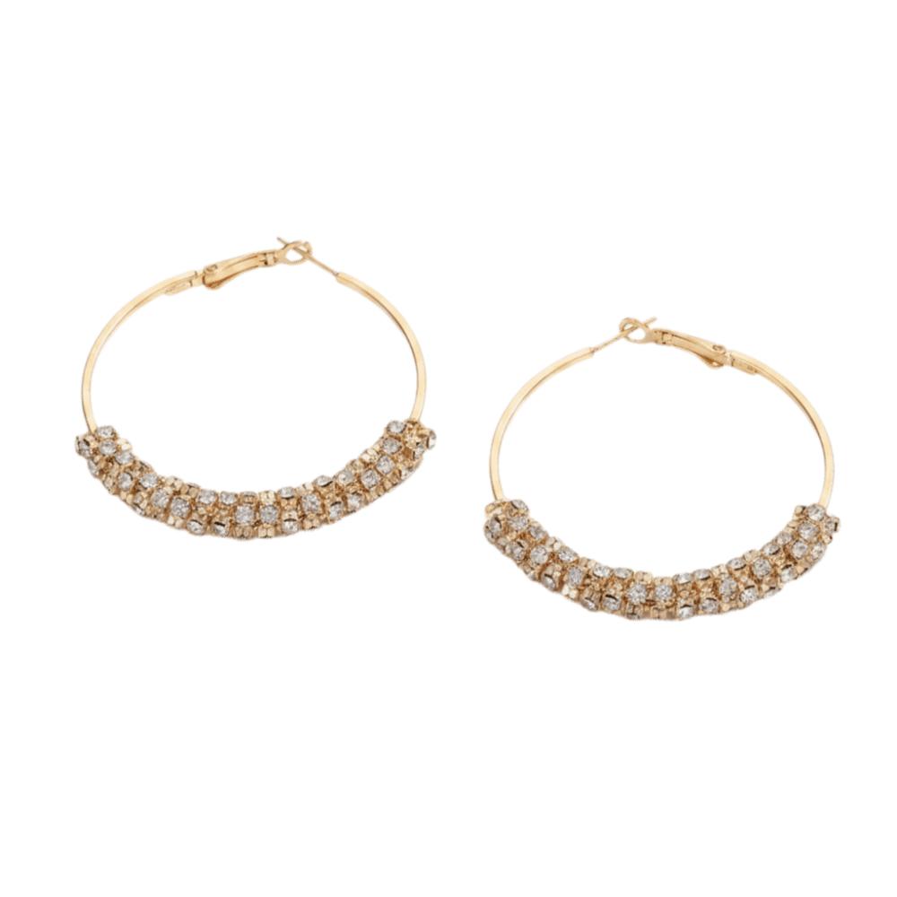 Fashion Jewelry Colorful Large Hoop Earrings Round Exaggerated Zircon Earrings Crystal Jewelry Studded Earrings Party