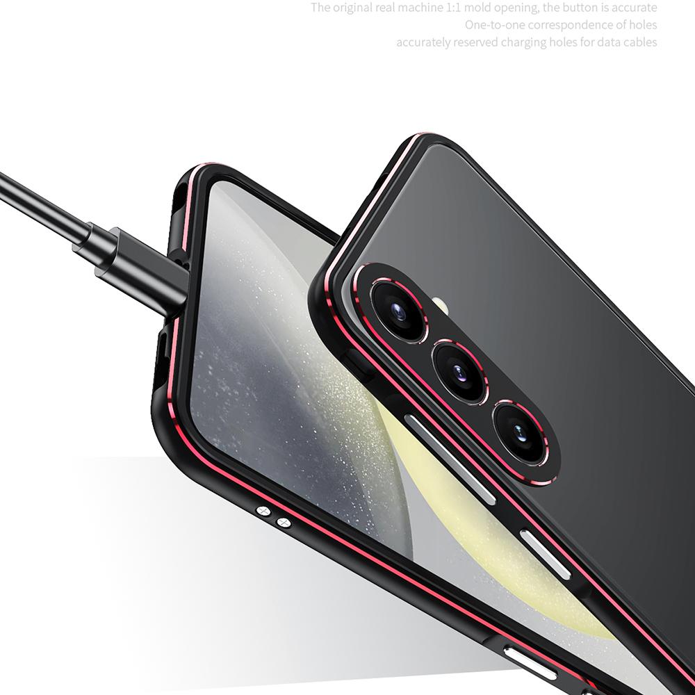 Бампер для Samsung Galaxy S24+ Металлическая рамка Конструкция без задней панели Чехол для телефона с защитой объектива камеры