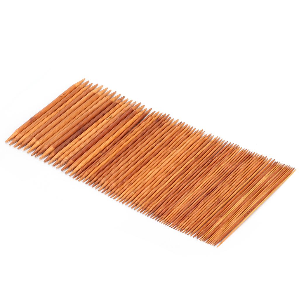 75 Pcs Double Pointed Knitting Needles 20cm7.8in Carbonized Bamboo Knitting Needles Set 15 Sizes