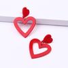 1 пара серег-гвоздиков в форме сердца, акриловые серьги-подвески, гипоаллергенные, красочные, простые для