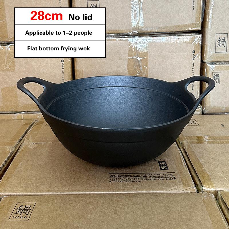 Сковорода Чугунная кастрюля Бытовая большая кастрюля Deepen Old Style Double Ear Бытовая фритюрница Wok 40 см большая чугунная кастрюля