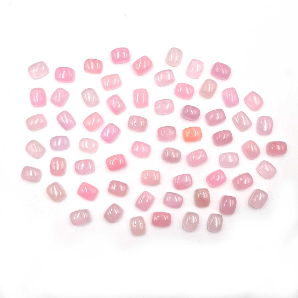 Dyed Pink Jade Cushion Cabochon Loose Gemstone Lot 33 Pcs 7*9 MM 100 CT For Jewelry Making