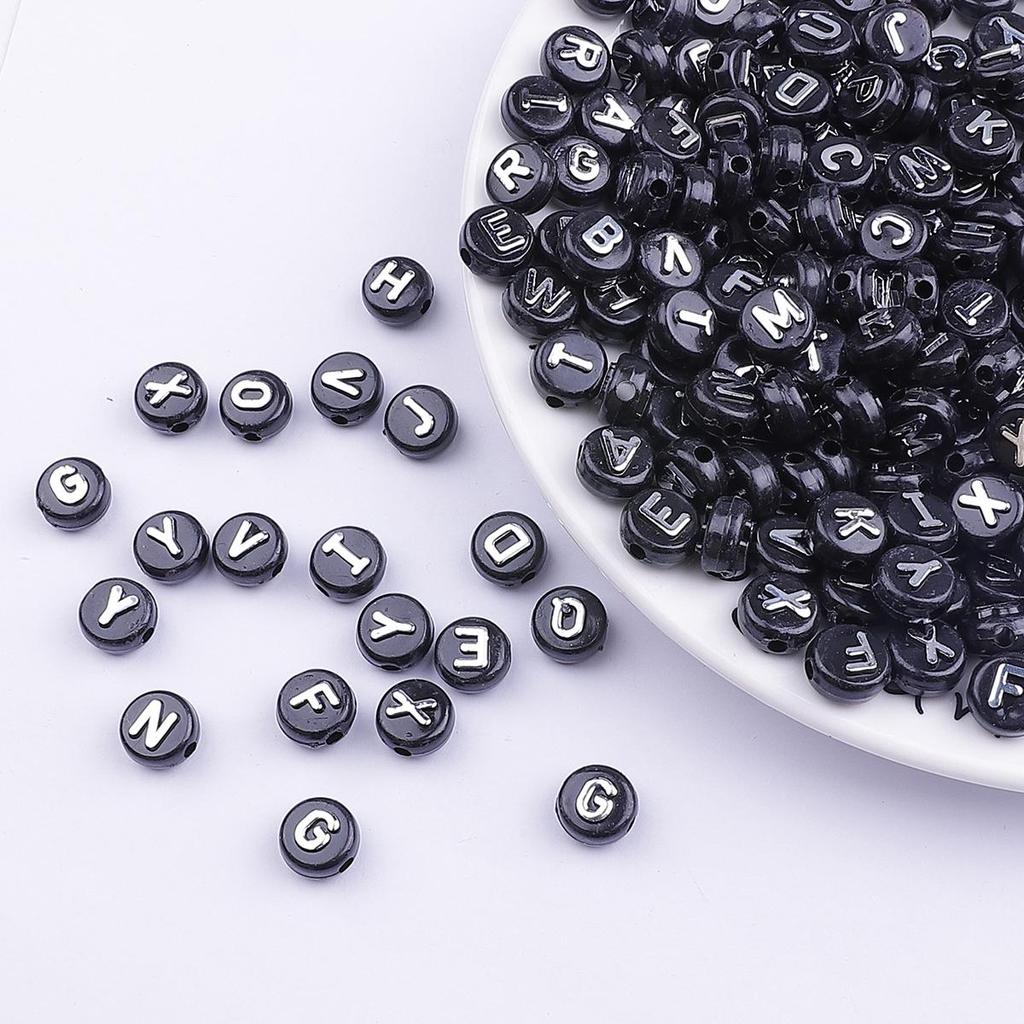 Акриловые плоские бусины с буквами 10x6 мм, 50 шт., для изготовления ювелирных изделий своими руками