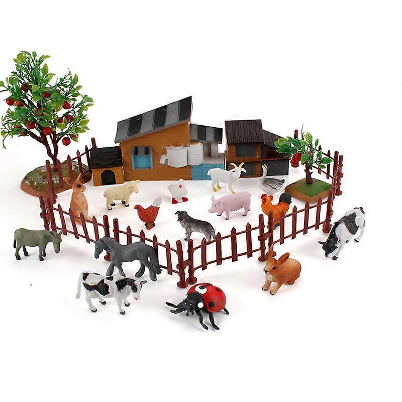 Rabbit Trap Intellectual Toy Farm Sandbox Animal Model Toy Miniature Sandbox Farm Scene Decorative Toy Set