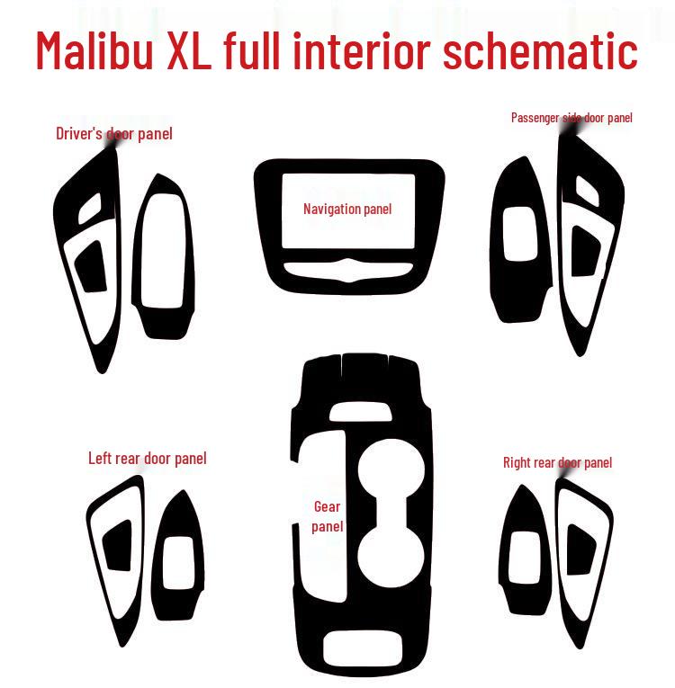 Malibu XL Carbon Fiber Interior Decoration Sticker for Navigation and Shift Area