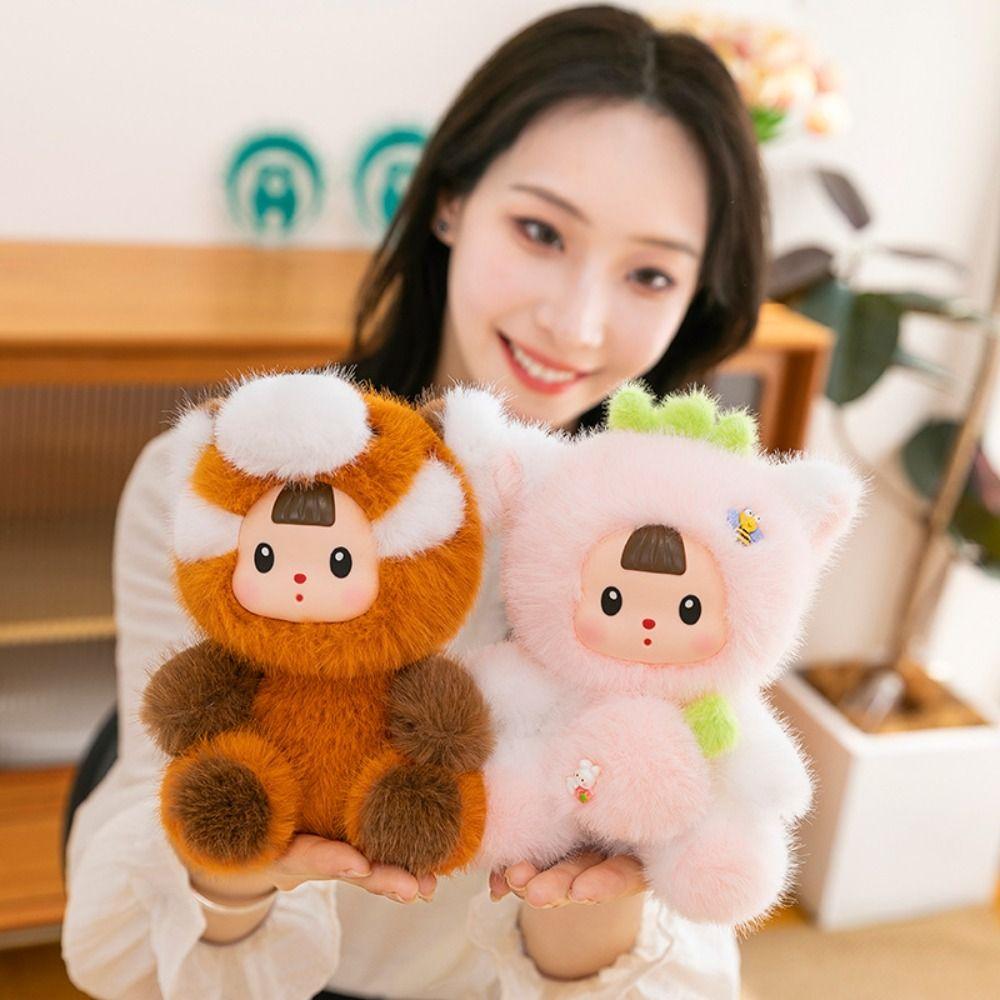 Cartoon Little Raccoon Plush Doll Cute Animal Strawberry Cat Doll Kids Birthday Christmas