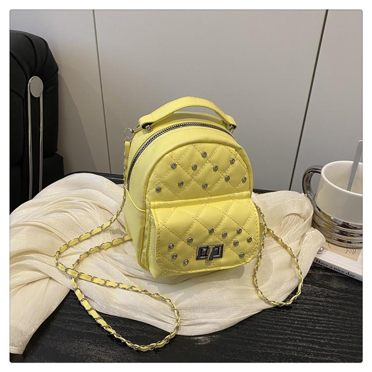 2025 New Backpack Women's Fashion Single Shoulder Portable Backpack Niche Design Advanced Sense Rivet Small Backpack