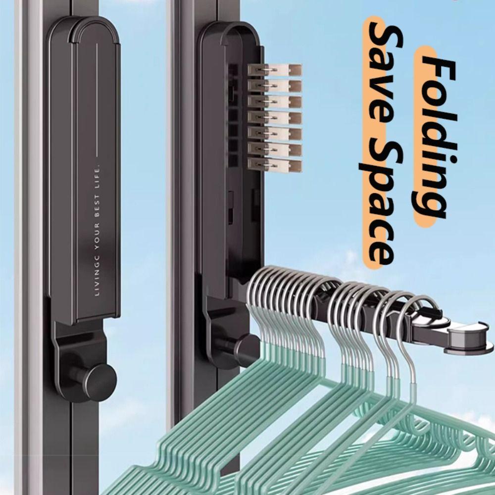 Wall Mounted Clothes Drying Rack No Drilling Hanging Clothes Rack Folding Clothes Hanger  Home Use