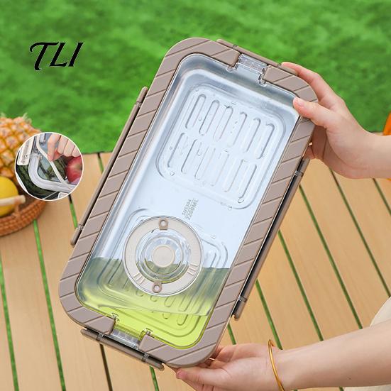 Airtight Pantry Storage Bin Stainless Steel Crisper Box with Sealing Lid And Handle, Large Capacity Food Keeper Bread Box, Portable Container for
