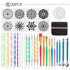 Mandala Dotting Tools: 26-Piece Set with Painting Templates, Dotting Pens, Ball Stylus, Rubbing Sticks & Creative Embellishments.