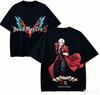Футболка для любителей аниме Devil May Cry Харадзюку Хлопок Новая модель Уличная мода Оверсайз Унисекс Короткий Рукав Пара Уличная одежда Модная Пара