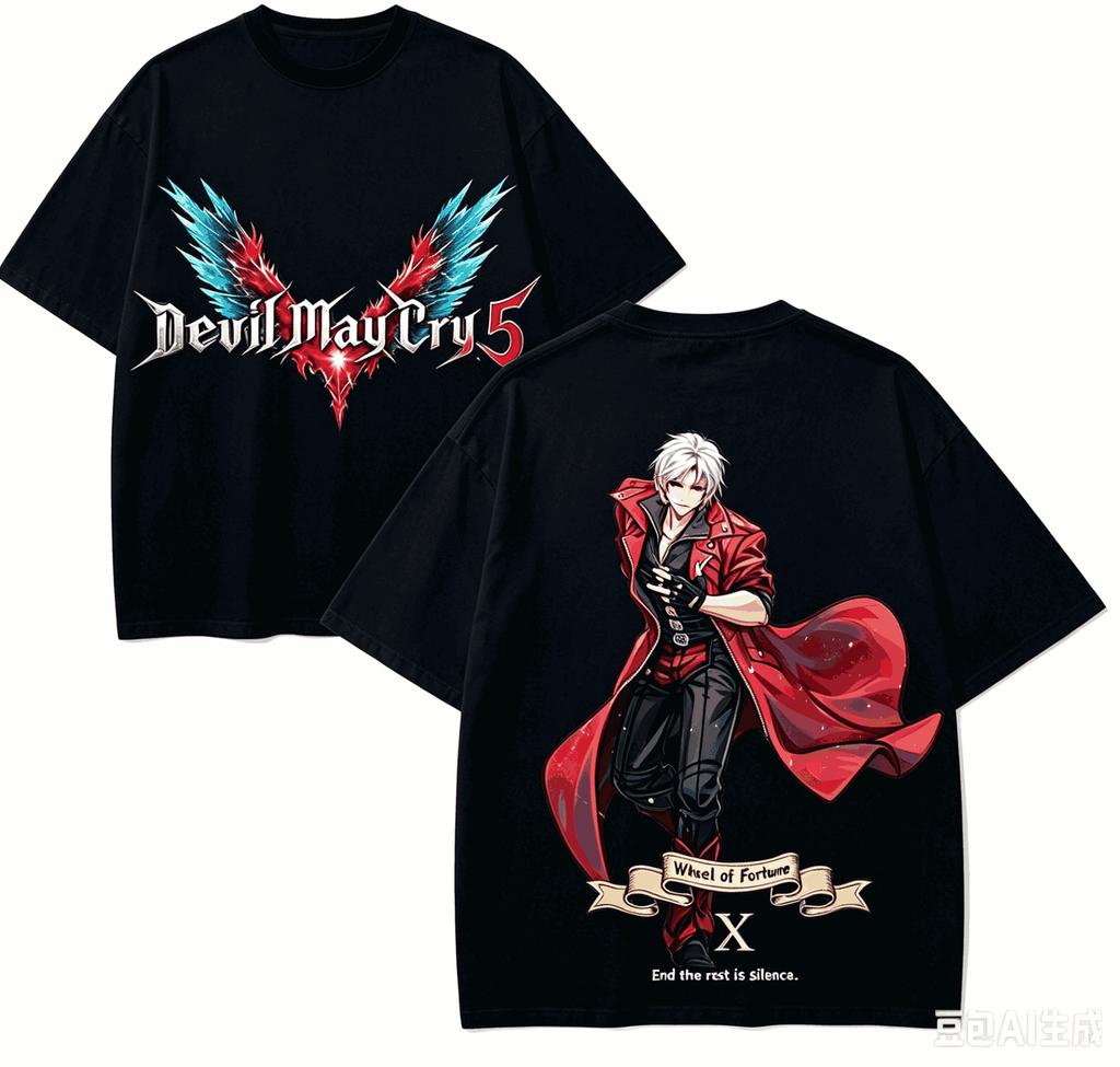 Devil May Cry Anime Lover T-shirt Harajuku Cotton New Model High Street Oversized Unisex Short Couples Streetwear Trendy Couples