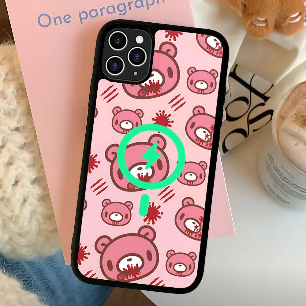 Cartoon G-gloomy Bear Phone Case For IPhone 16 15 14 13 12 11 17 Pro Max Plus Magnetic Wireless Cover
