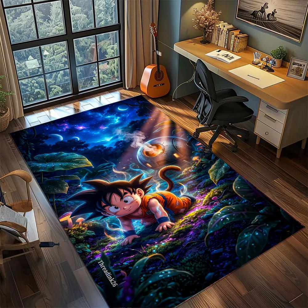 Goku Large Space Carpet Rug, Non Slip Washable Floor Mat Home Gamer Room Bedroom Decoration.-TING