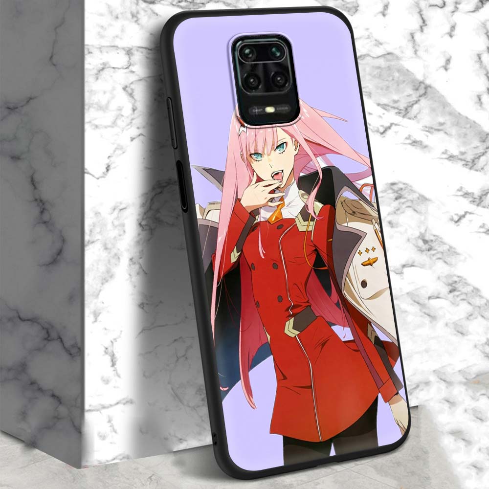 02 Zero Two Anime Darling In The Franxx Case For Xiaomi Redmi Note 9S 9 8 7 10 Pro 8T 9C 9A 8A Black Silicone Phone Cover Sac