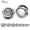Alisouy 2pcs 8-25mm Punk Stainless Steel Dragon Pulley Unscrew Ear Tunnels Plugs Expander Stretcher Gauges Body Piercing Jewelry