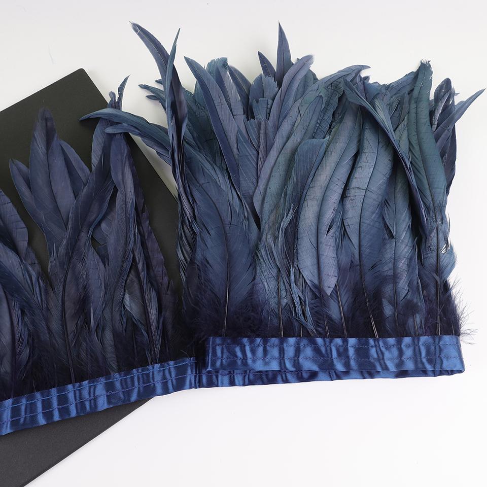 10Meters Rooster Tail Feathers Trim 25-30Cm Coque Feathers Trimming For Handiwork Crafts Carnival Dress Skirt Costumes Plumes