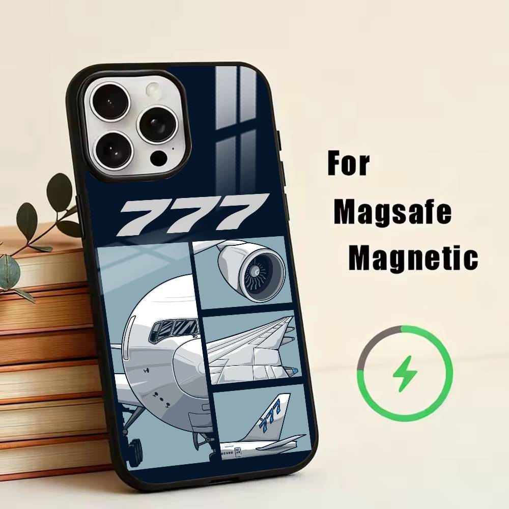Лучший самолет Boeing 777 Чехол для телефона Для Magsafe Беспроводная зарядка Для iPhone17,16,15,14,13,12,11 Plus,Pro Магнитный