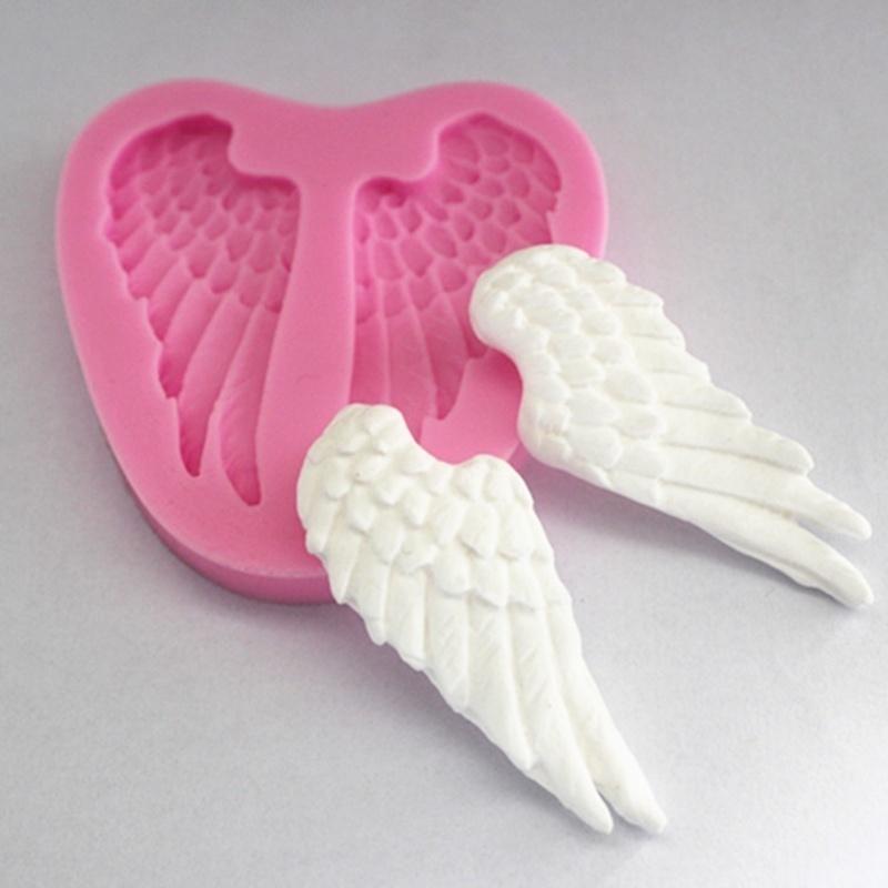 New Sweet Fairy Angel Wings Silicone Baker Sugar Cake Embossing Craft Fondant Mould Maker
