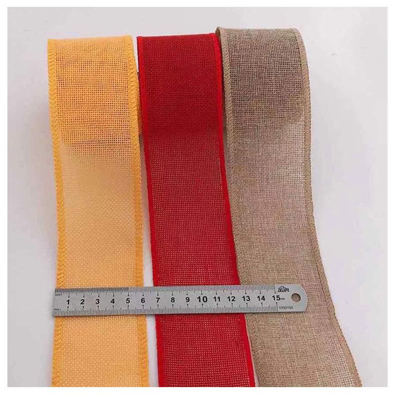 Имитация льна, Рождественское украшение Имитация льняного рулона Сделай сам 6 см шириной Цветной рулон имитации льна 5 м Рождественская декоративная лента