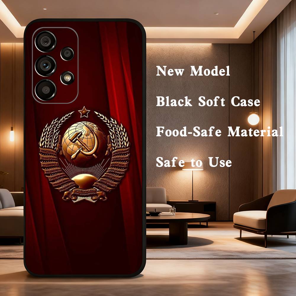 Soviet Art Medal Case For Samsung Galaxy A73,52,71,22,Note,31,8,9,53,32,72,41,J7,Soft Black Silicone Cover