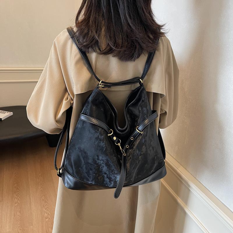 Retro Large-capacity Bag Women's 2025 New Fashion High-end Tote Bag Casual and Light Lazy Wind Backpack