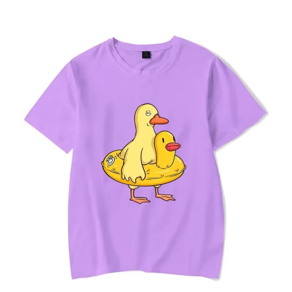 Мужская футболка с коротким рукавом Double Duck Классическая футболка Топы Графическая футболка Харадзюку Уличная одежда Модный тренд Мужские фирменные футболки