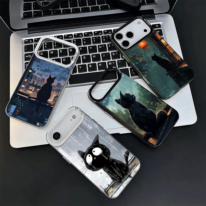 Чехол для телефона Healing Sense Cat Rain Soft для iPhone 15 16 17 Pro Max 17Air 16E 14 Plus 13 12 Mini Ударопрочный Чехол Задняя Панель