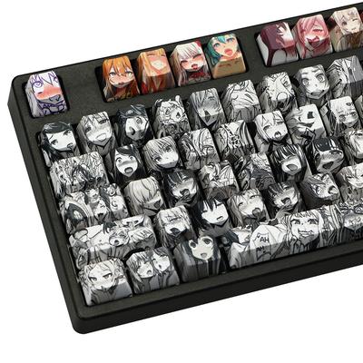 PBT 71 клавиша Ahegao Keycap Сублимационная краска в стиле аниме Keycap для клавиатуры DIY GK61 GK64